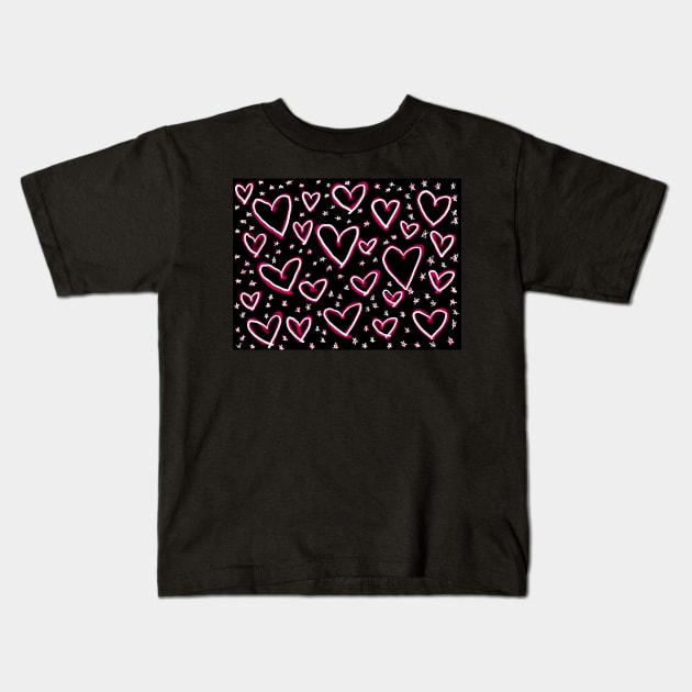 Passion Hearts Kids T-Shirt by aureliaazreal